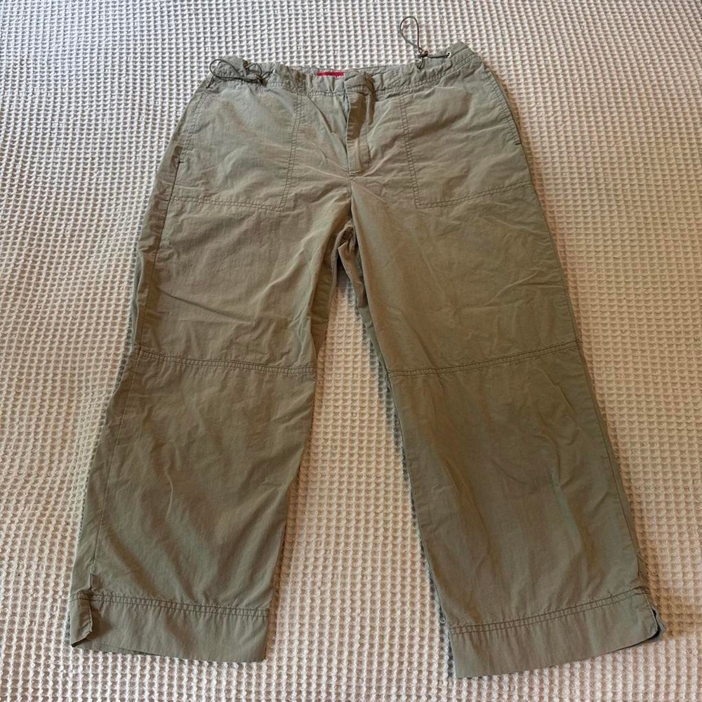 Gloria Vanderbilt Khaki Drawstring Pants Casual Lightweight